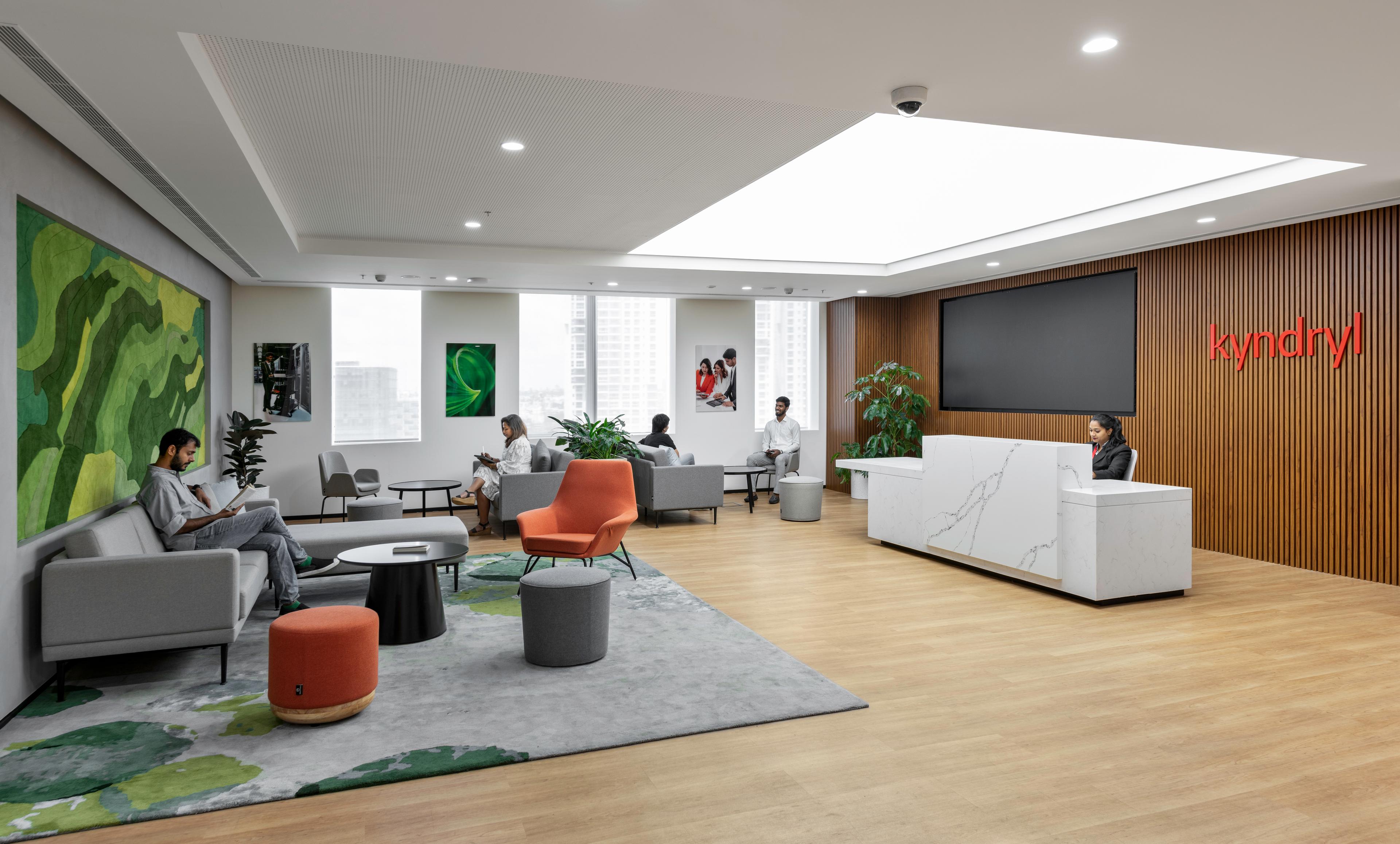 kyndryl-bangalore-reception-area-design